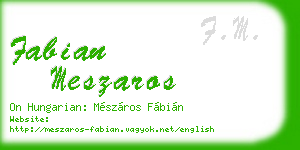fabian meszaros business card