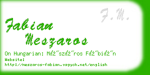 fabian meszaros business card